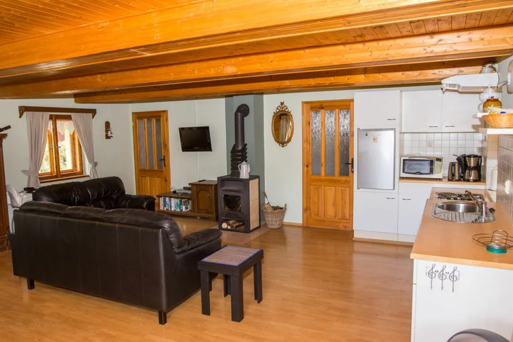 Woonkamer met houtkachel